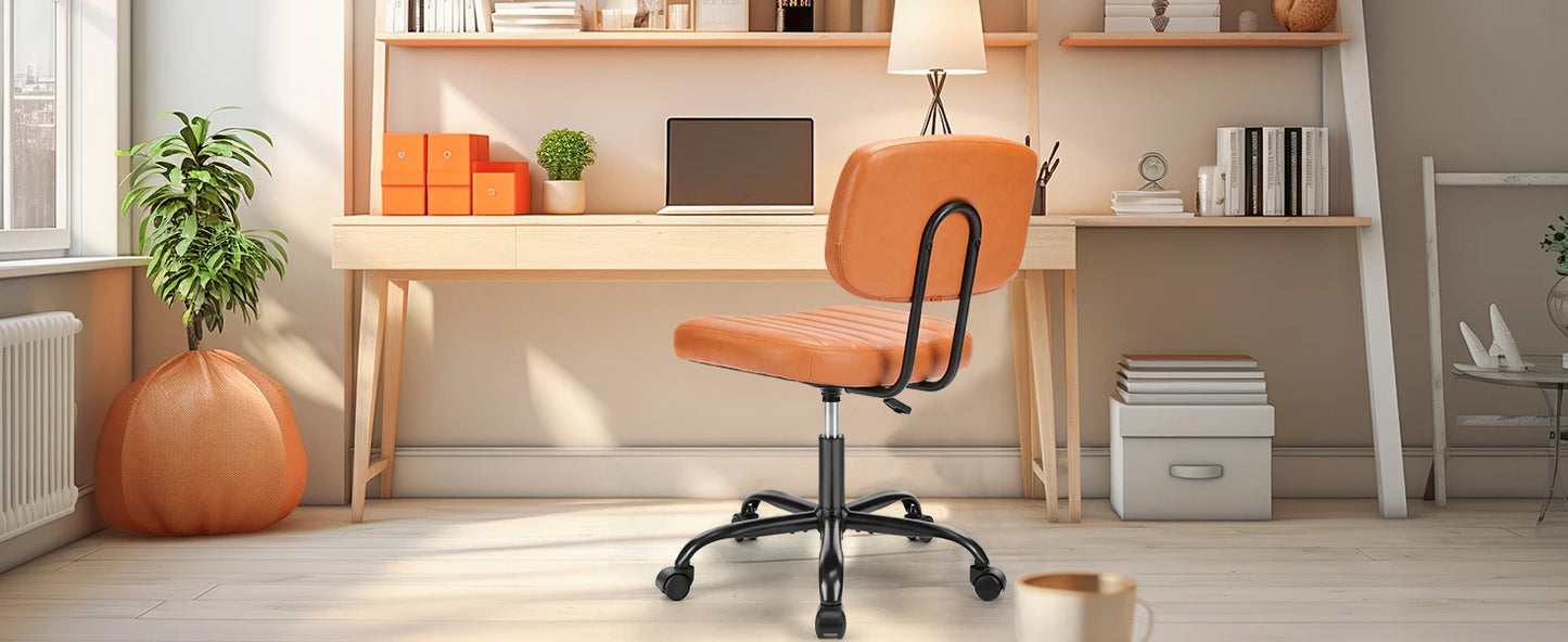 Armless Office Desk Chair with Lumbar Support