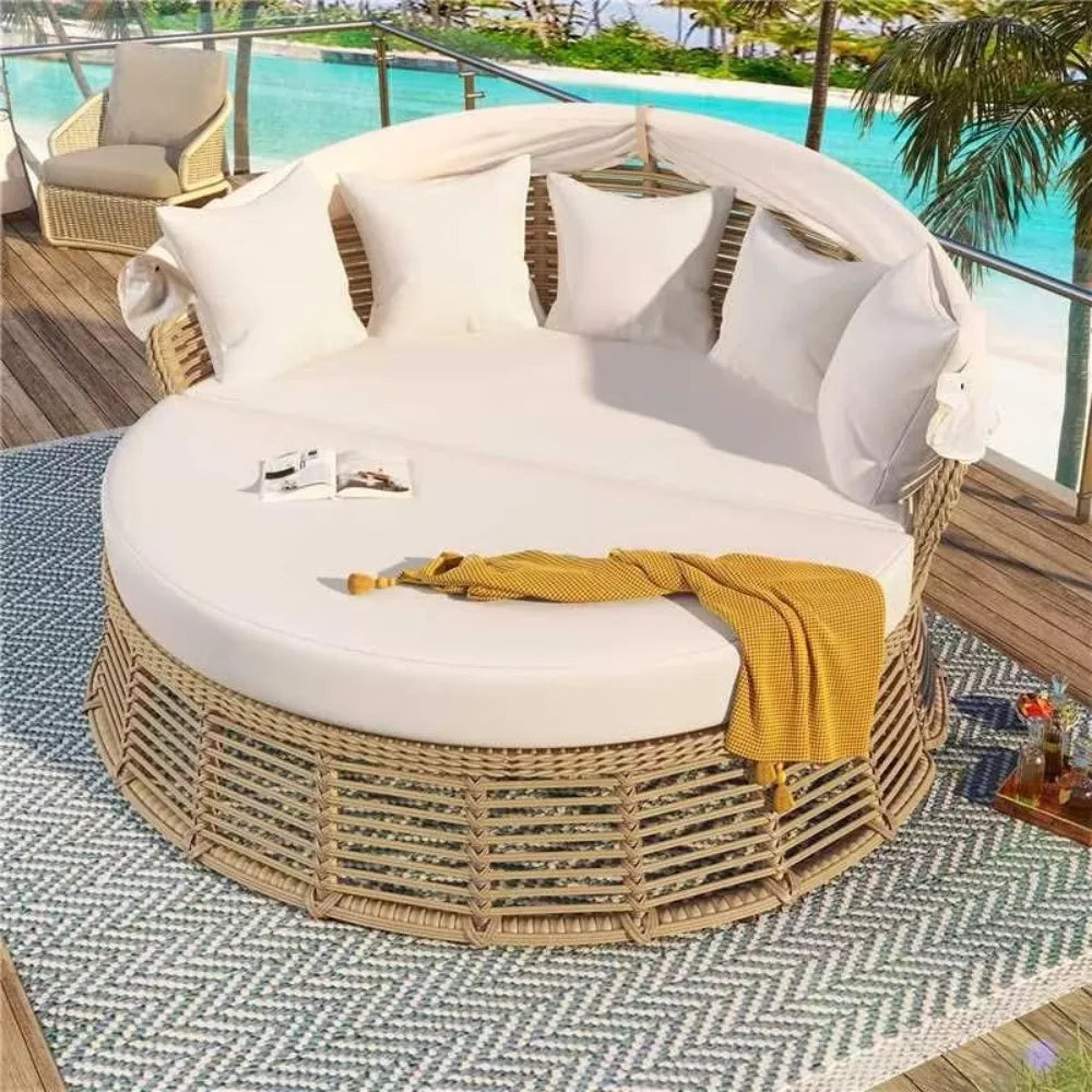 Rattan Round Daybed