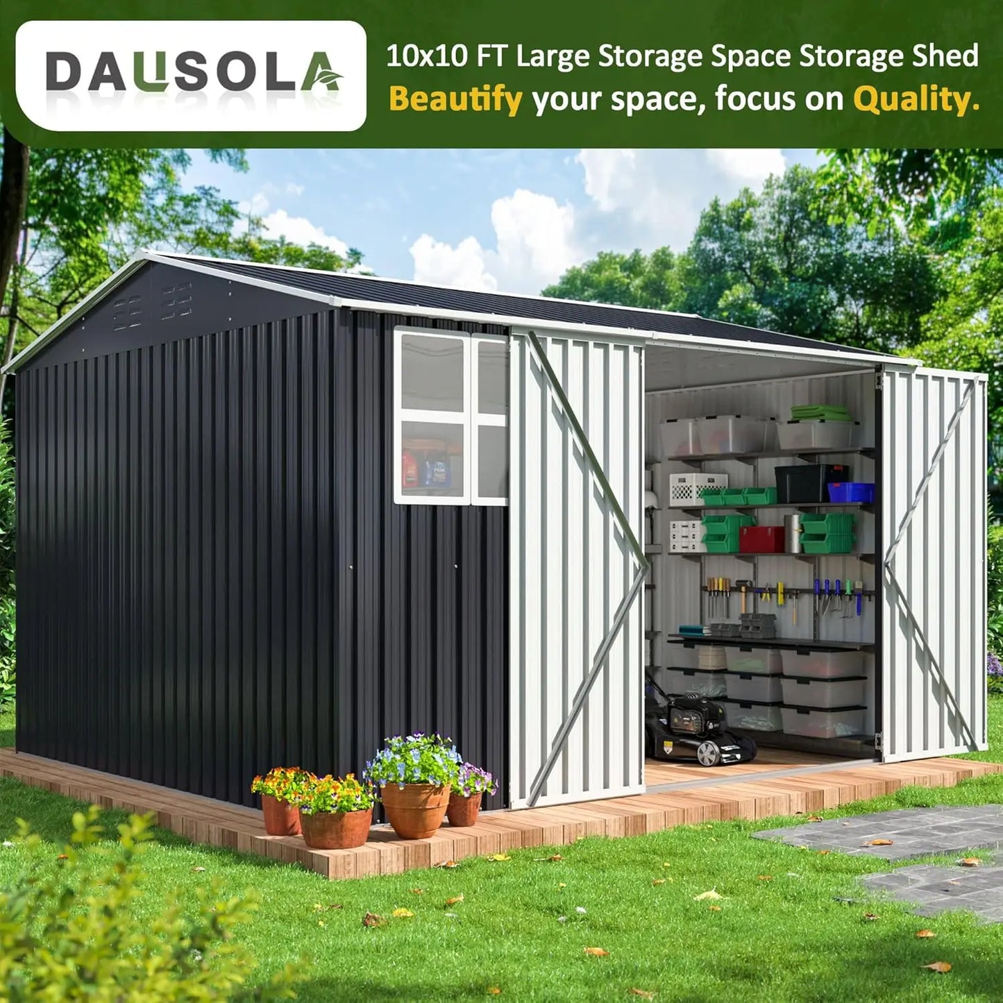 10×10 Outdoor Metal Storage Shed