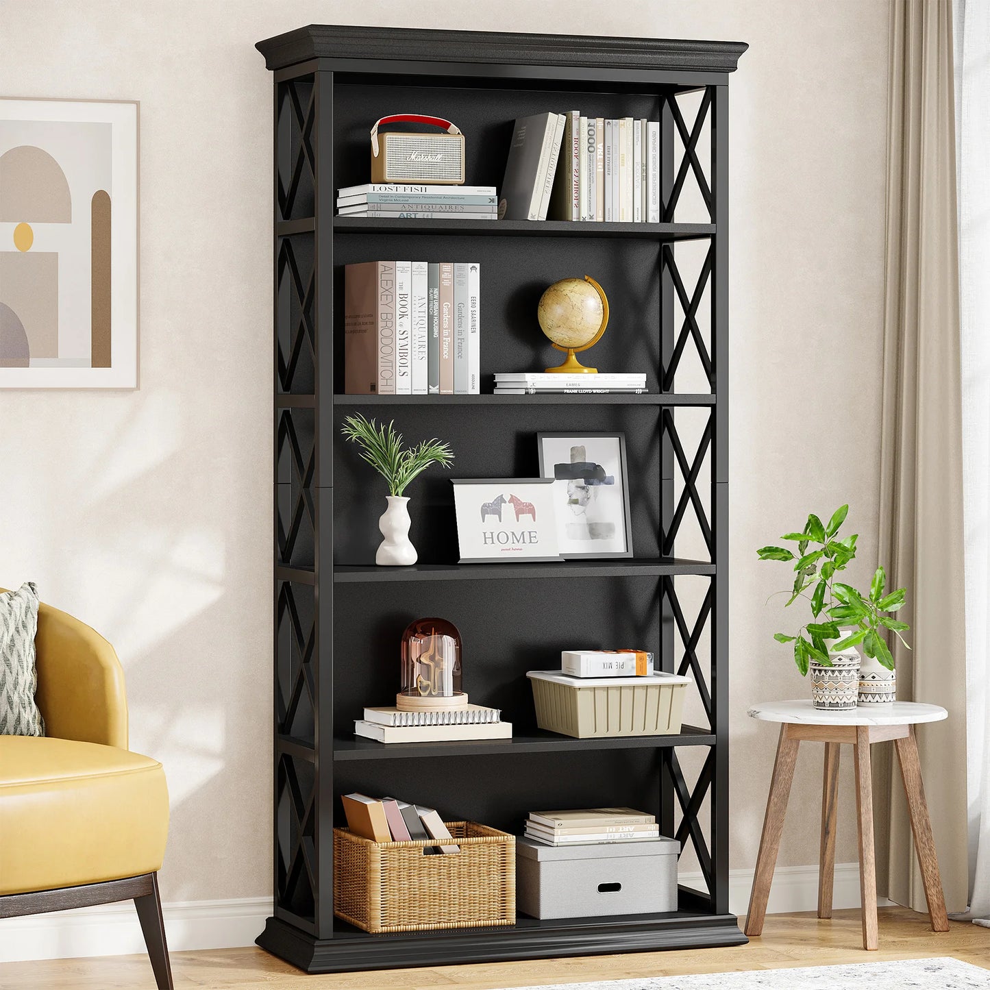 Industrial X-Frame Bookcase