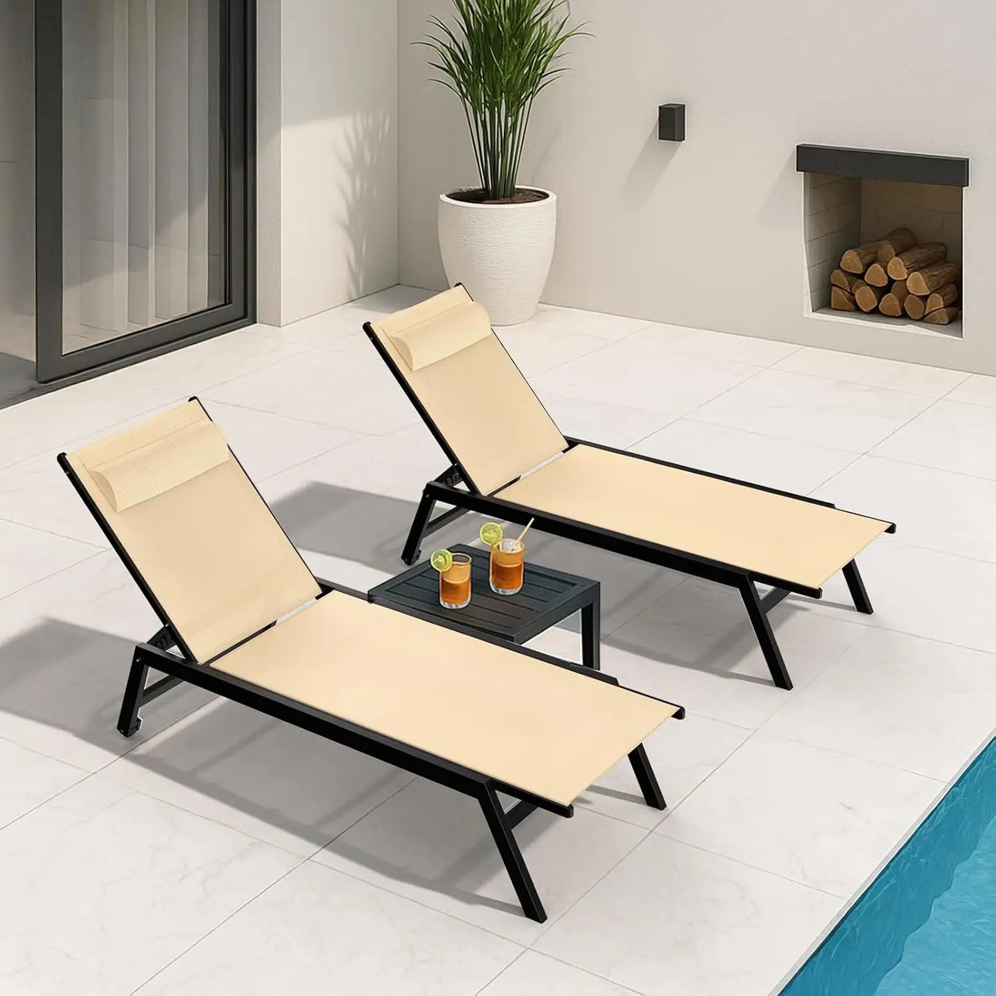 Set of 2 Aluminum Pool Loungers