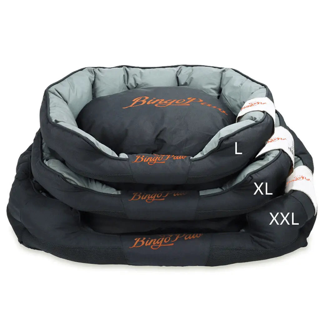 All-Season Oxford Dog Bed with Removable Cushion