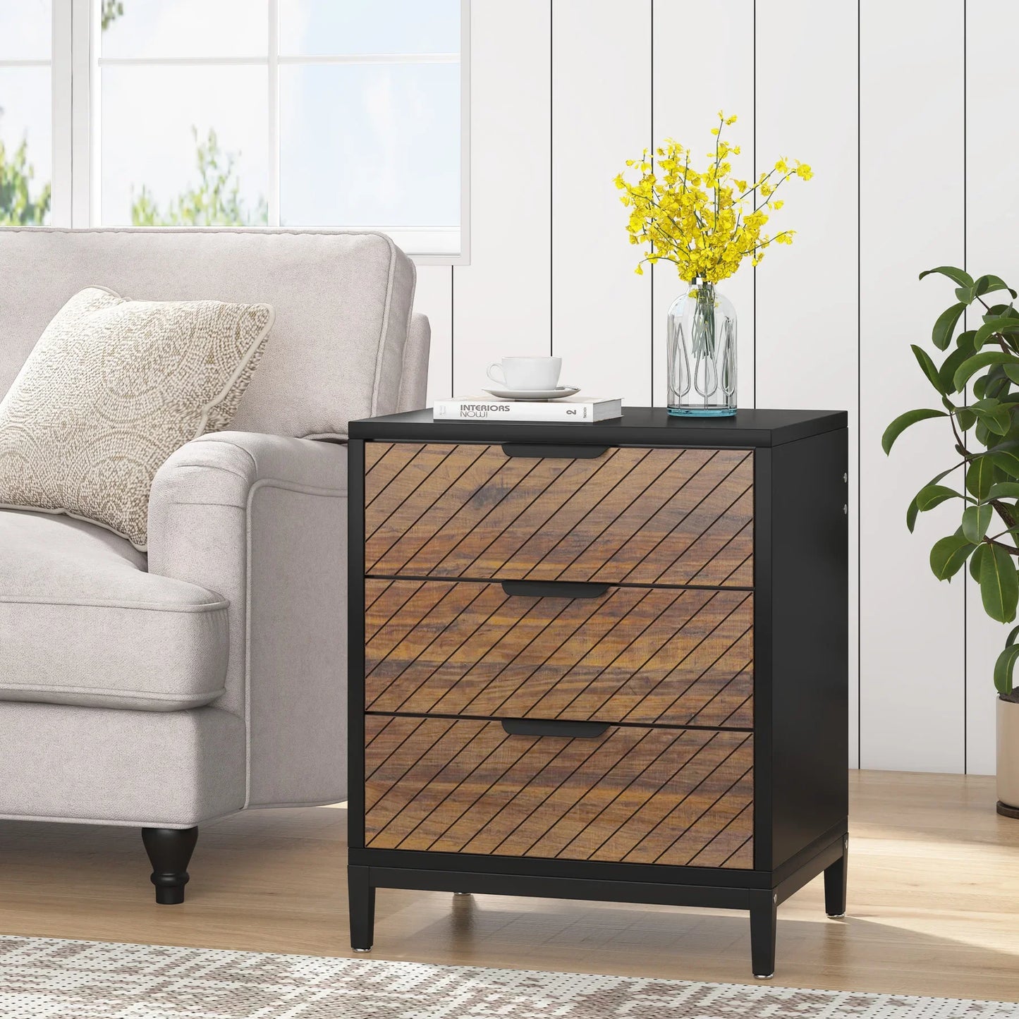 White & Gold Nightstand