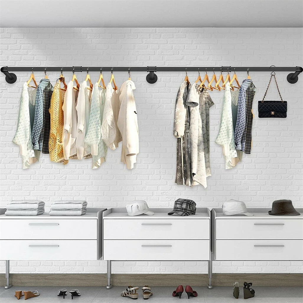 Industrial Wall Clothes Rack