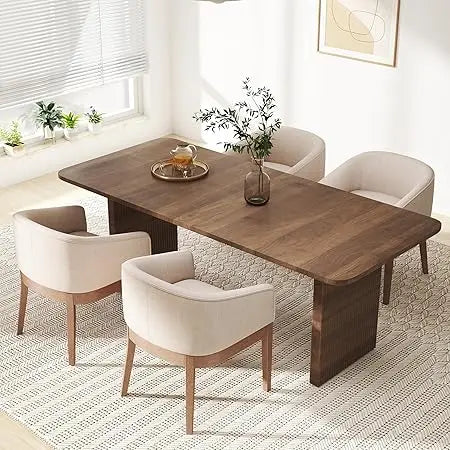 Beige Linen Dining Chairs