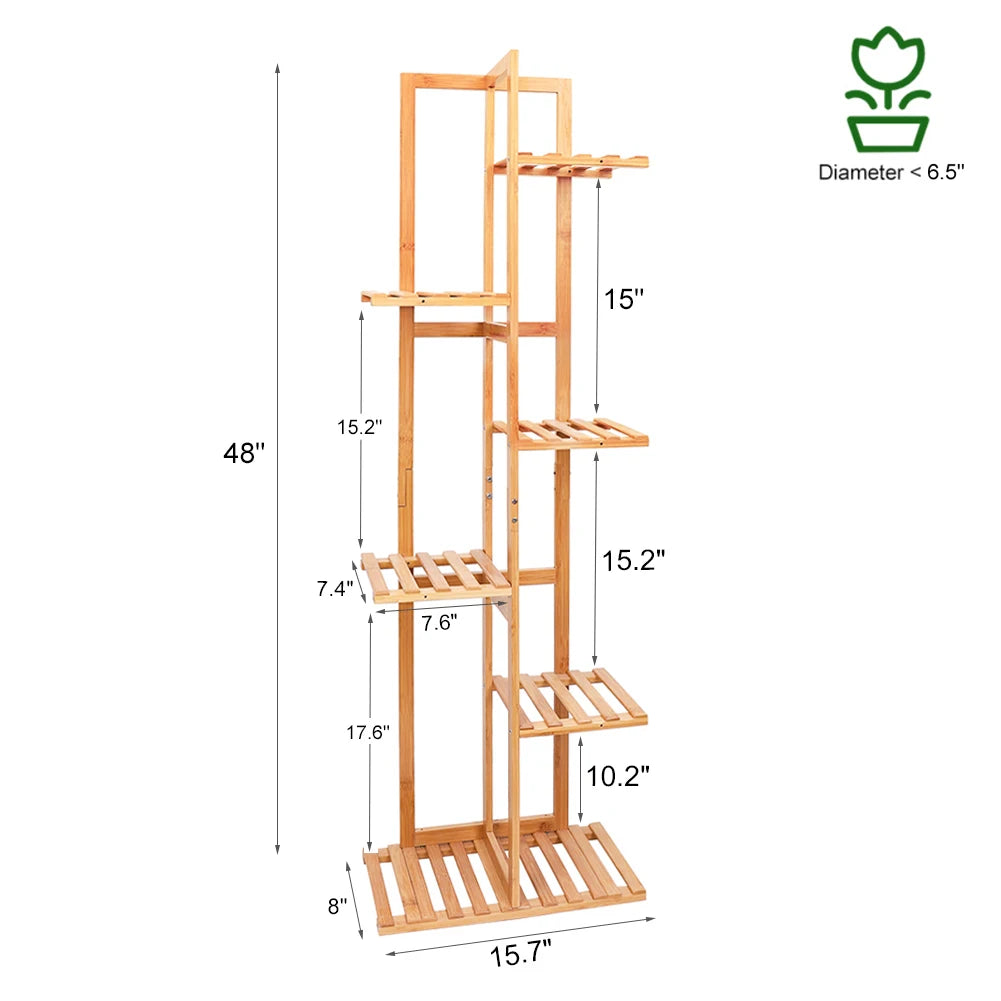 Corner Bamboo Plant Stand