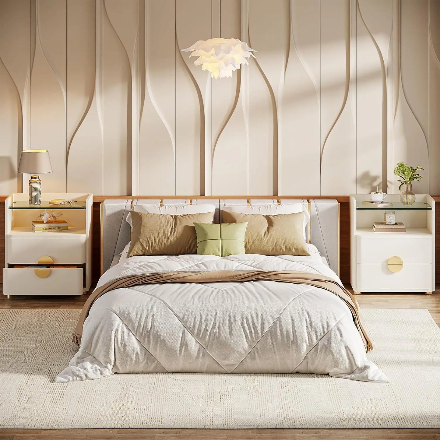 Modern White Nightstand