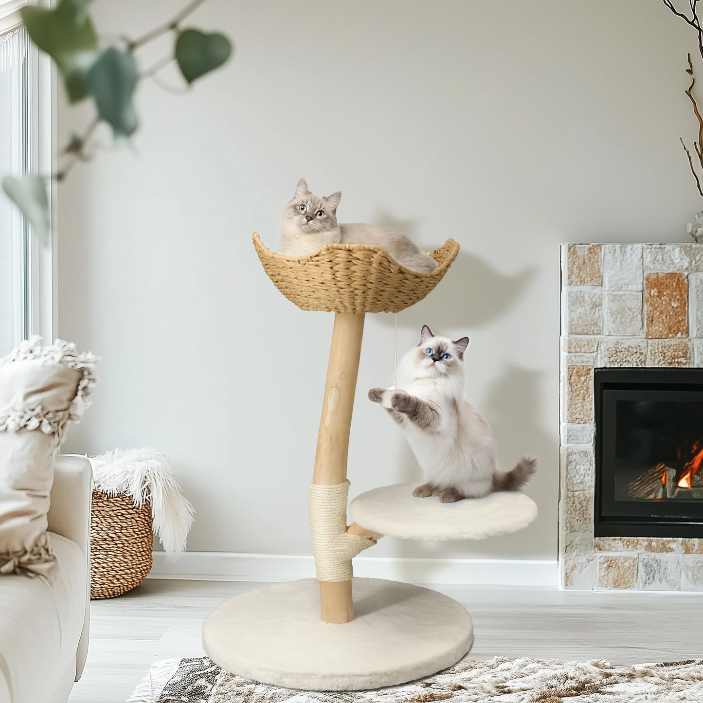 Modern Wooden Cat Activity Tree