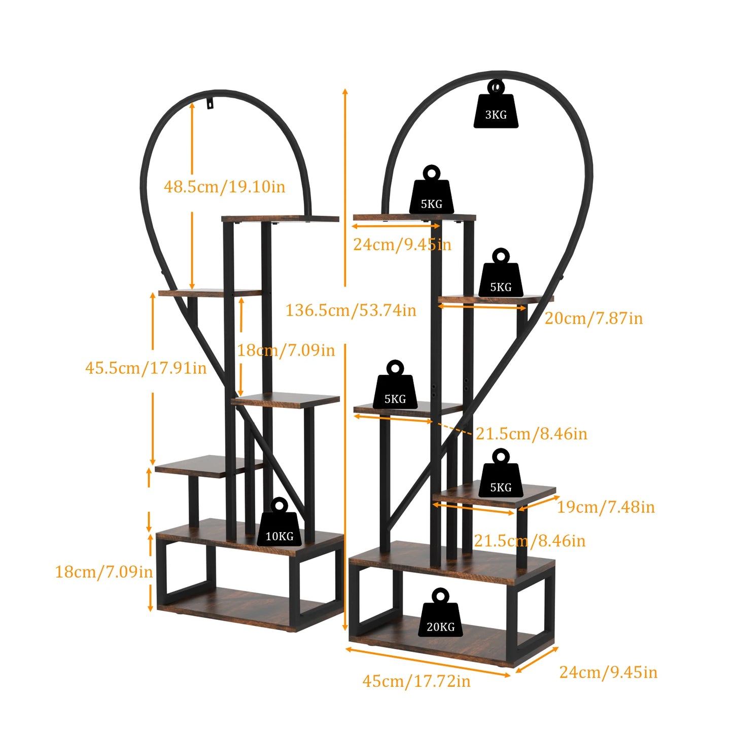 Heart-Shaped Plant Stand