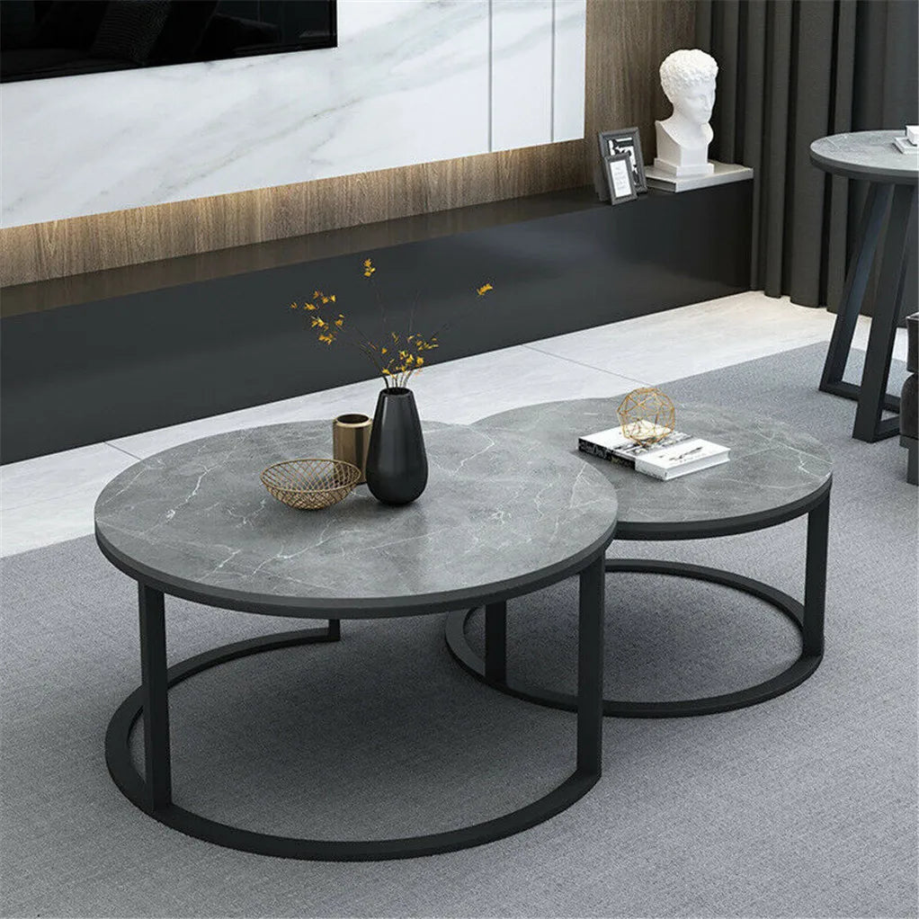 Set of 2 Marble Nesting Tables