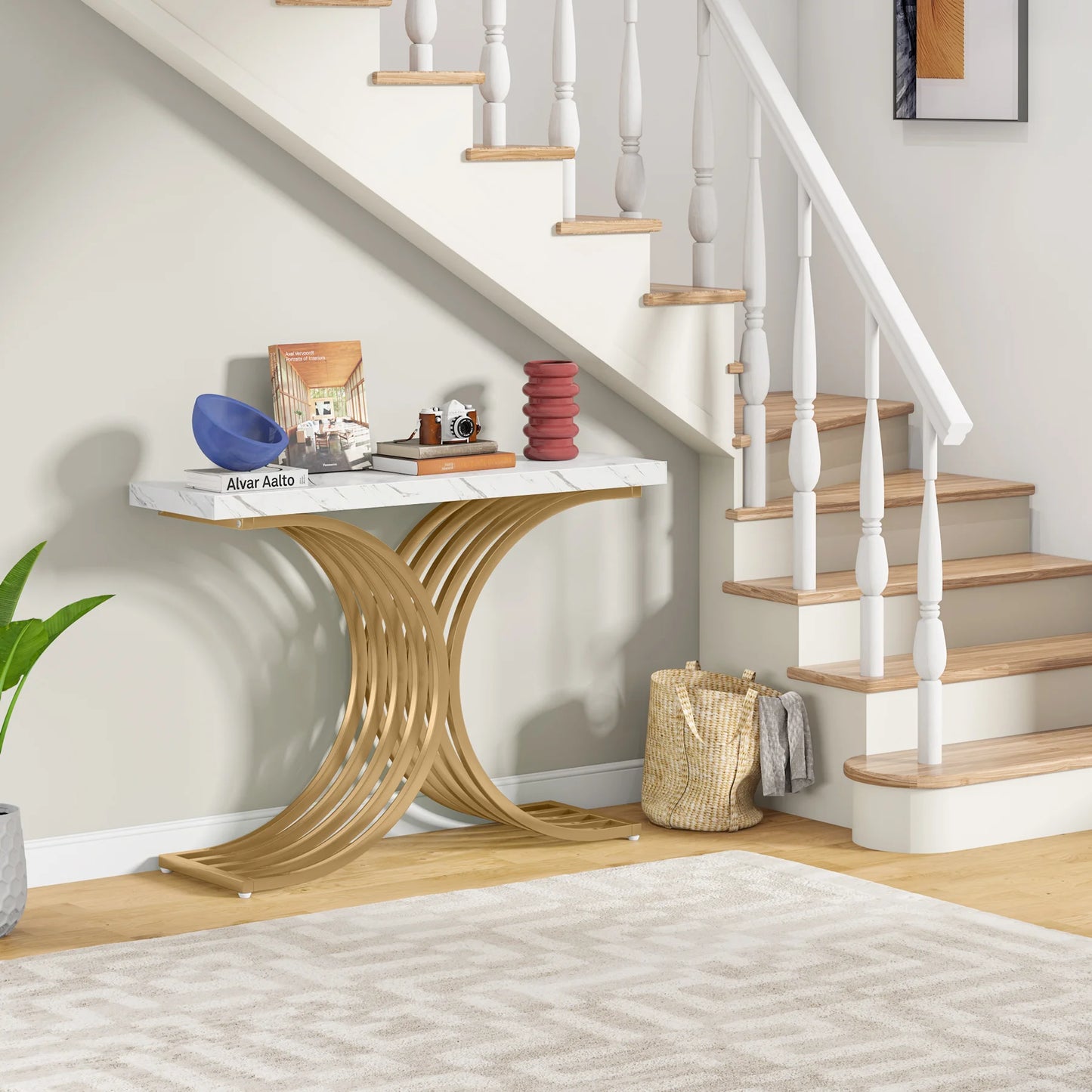 Gold Geometric Console