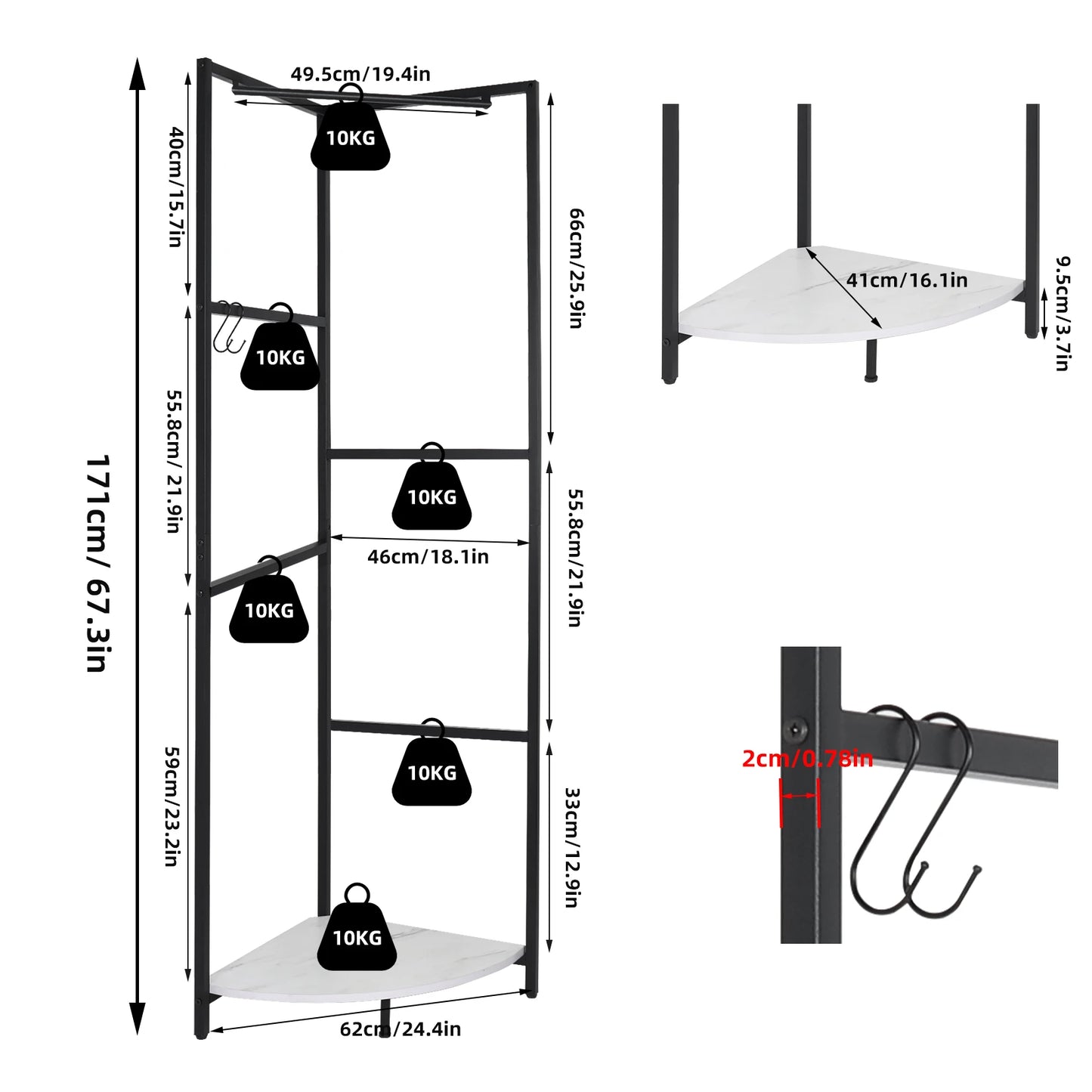 Corner Hall Tree Rack