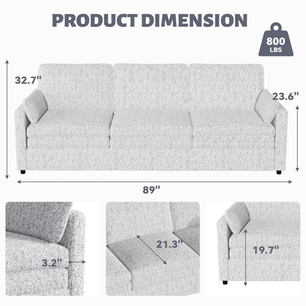 Chenille 3-Seater Sofa