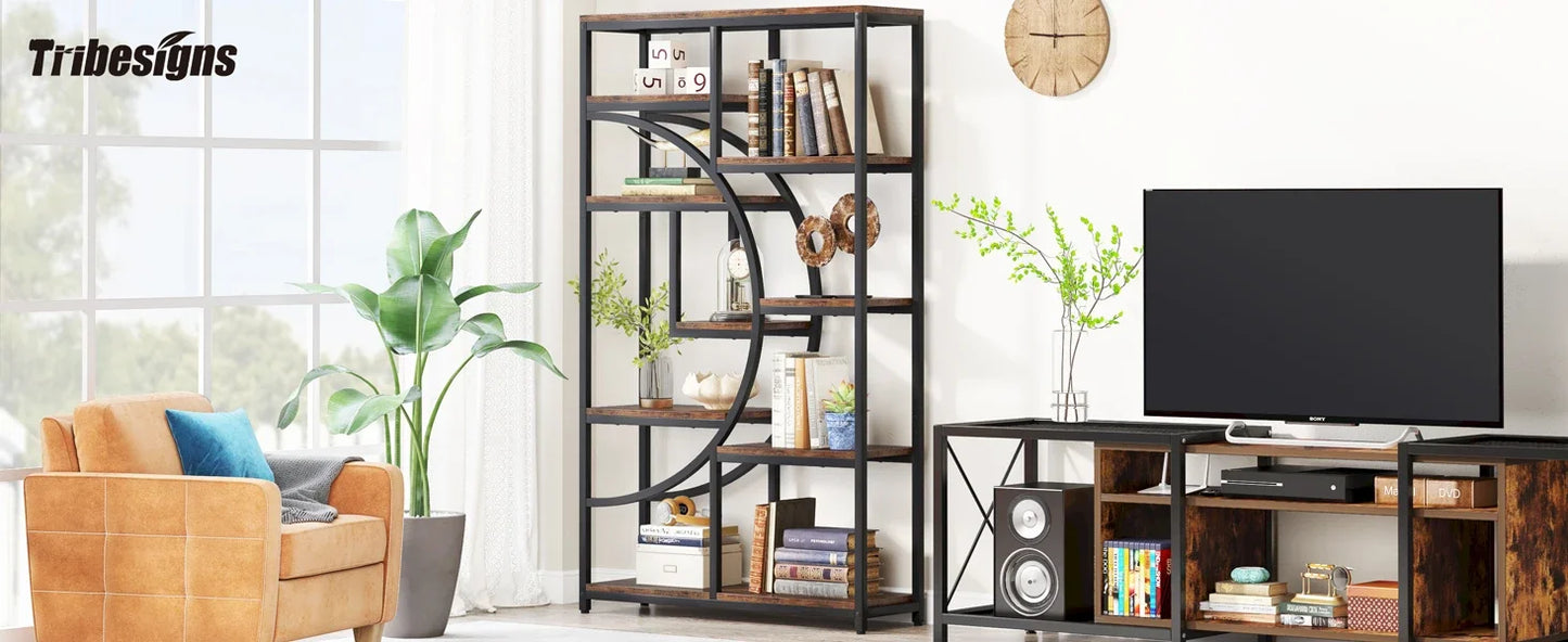 Half‑Moon Etagere Bookcase