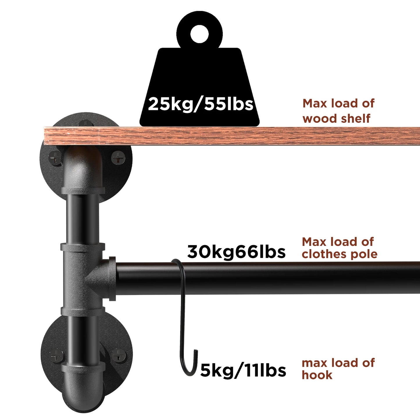 Industrial Pipe Clothes Rack