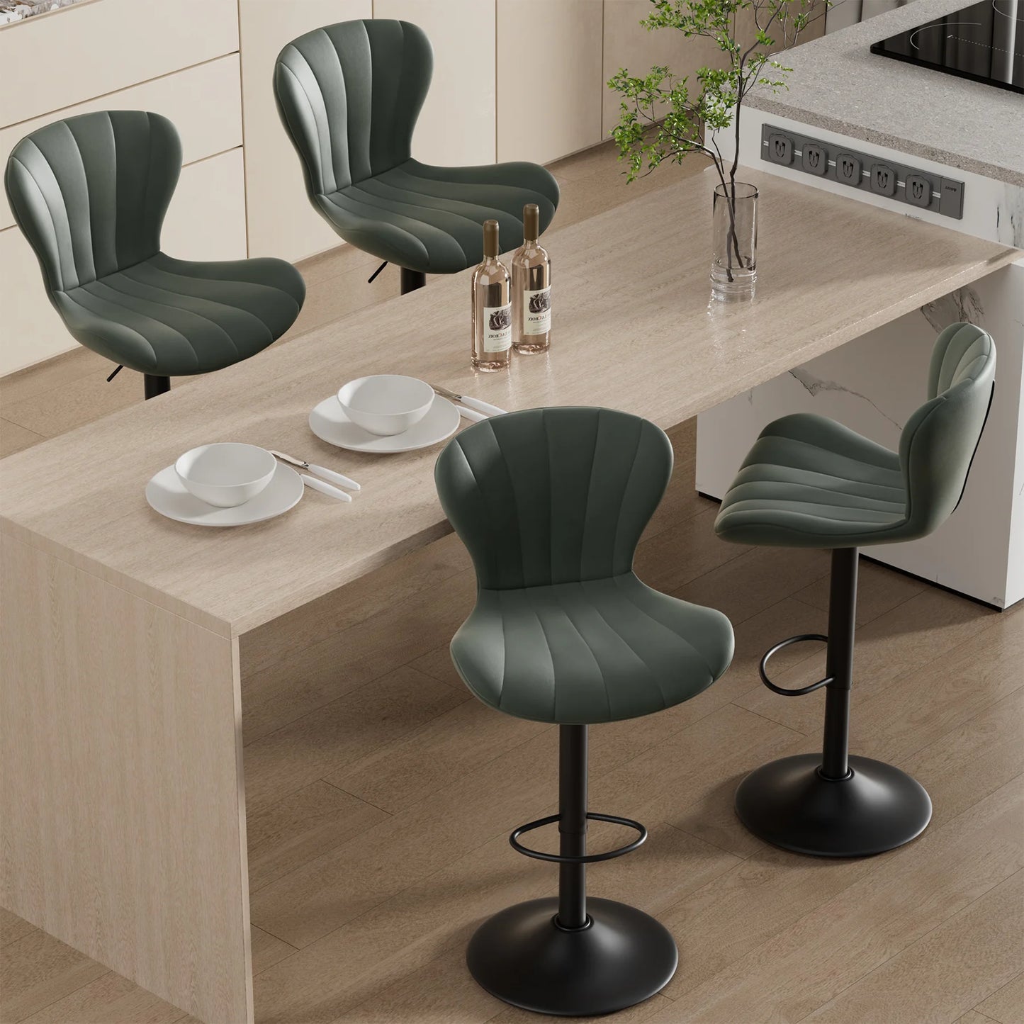 Adjustable Bar Chairs Set