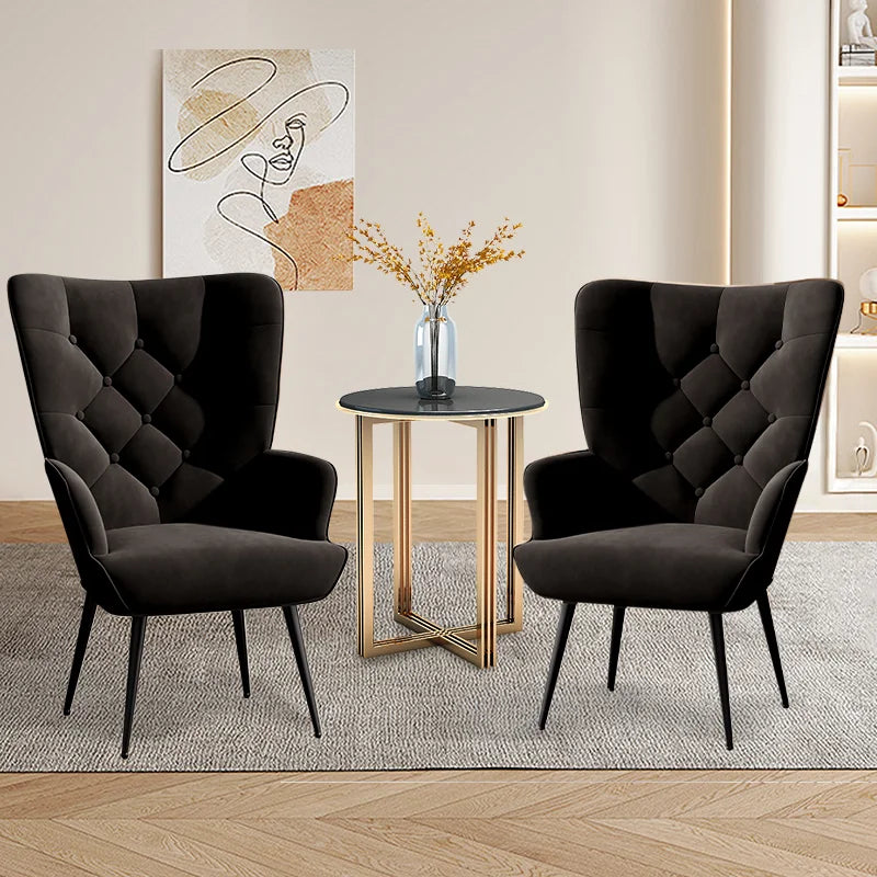 Velvet High Back Armchair