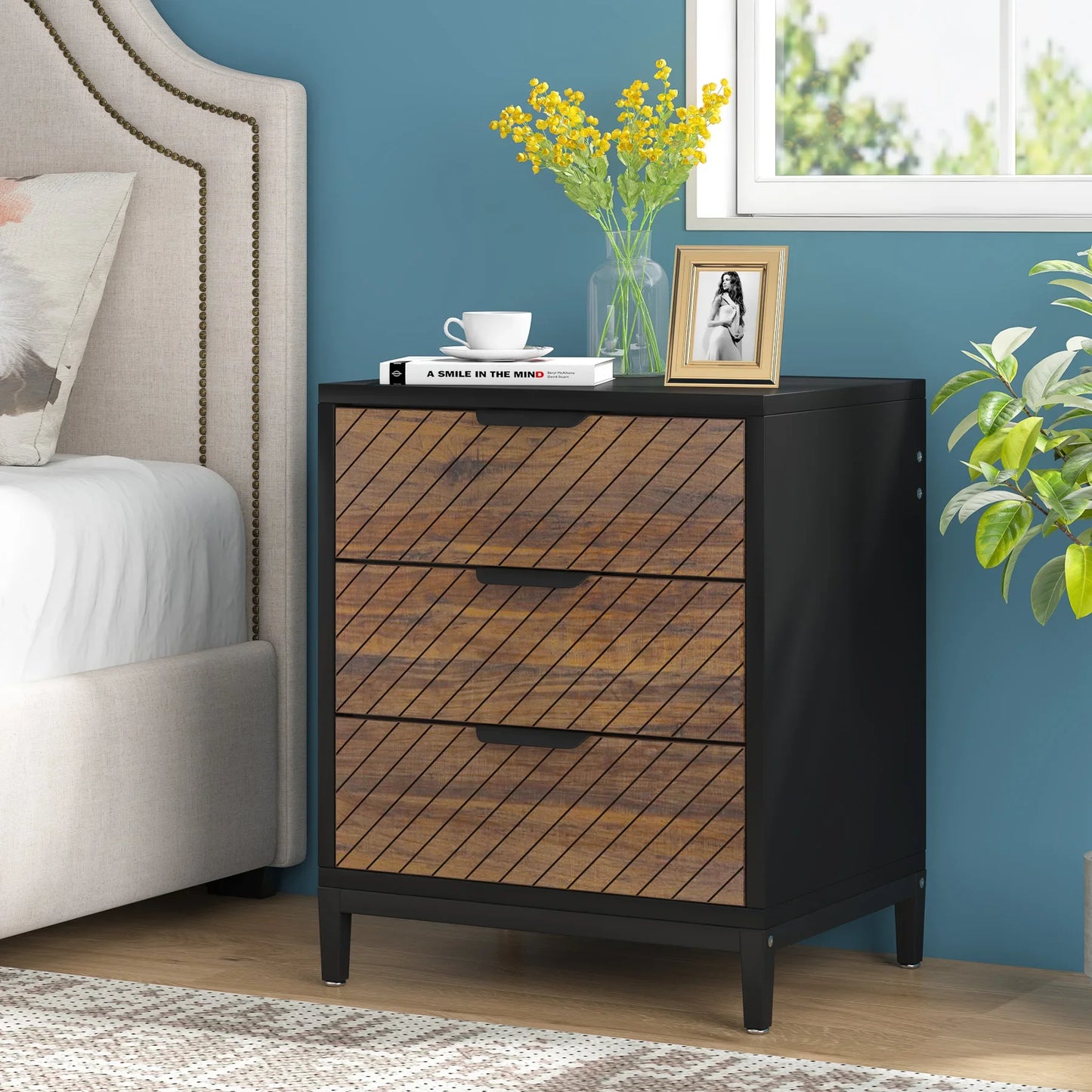 White & Gold Nightstand