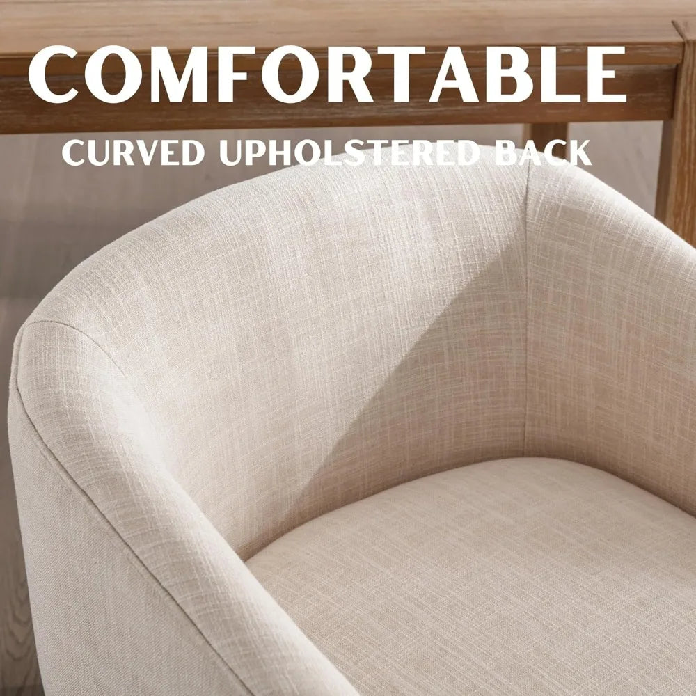 Beige Linen Dining Chairs