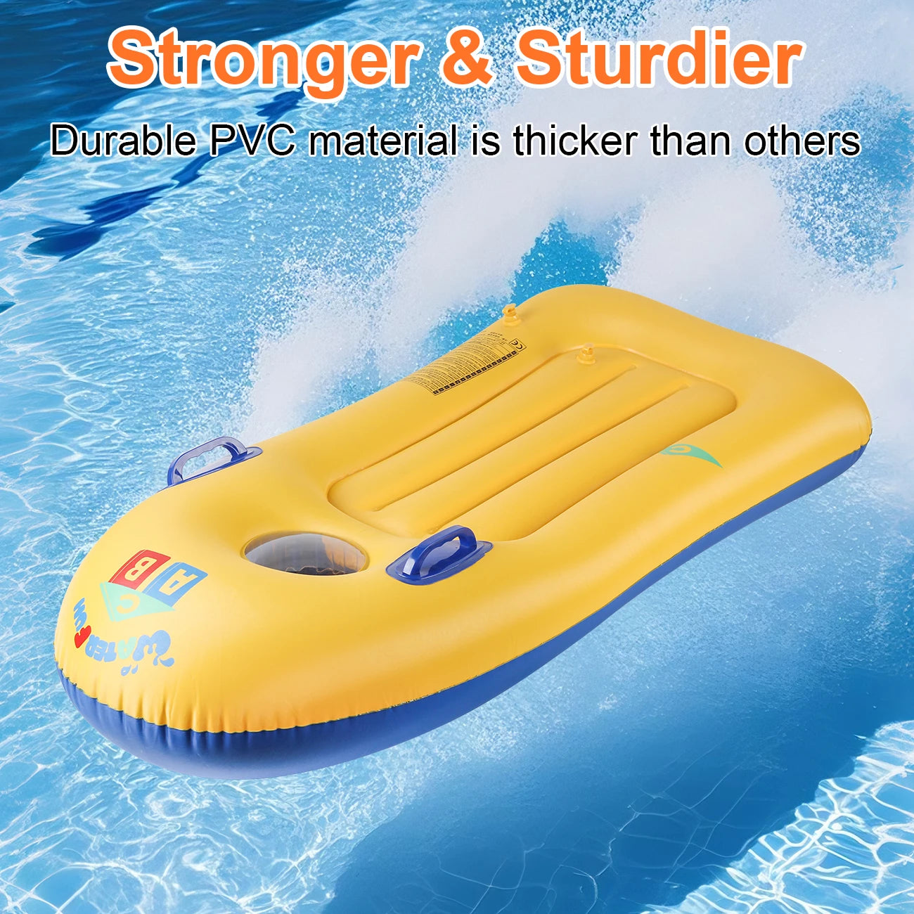 Thickened Yellow Surfboard with Safety Handle