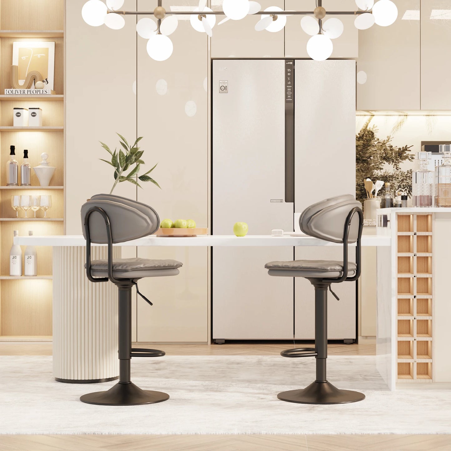 Adjustable Swivel Bar Stools Set