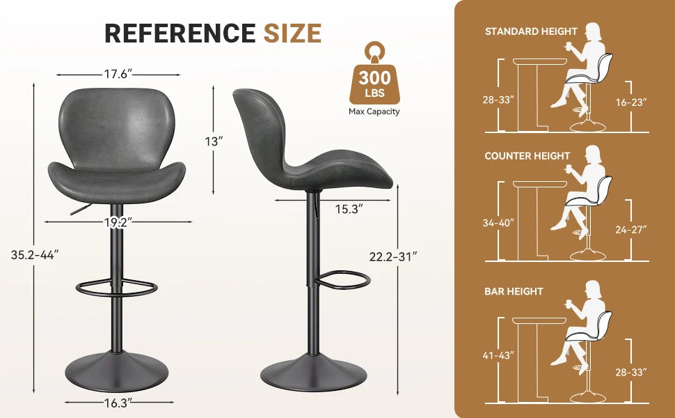 Adjustable Swivel Bar Stools