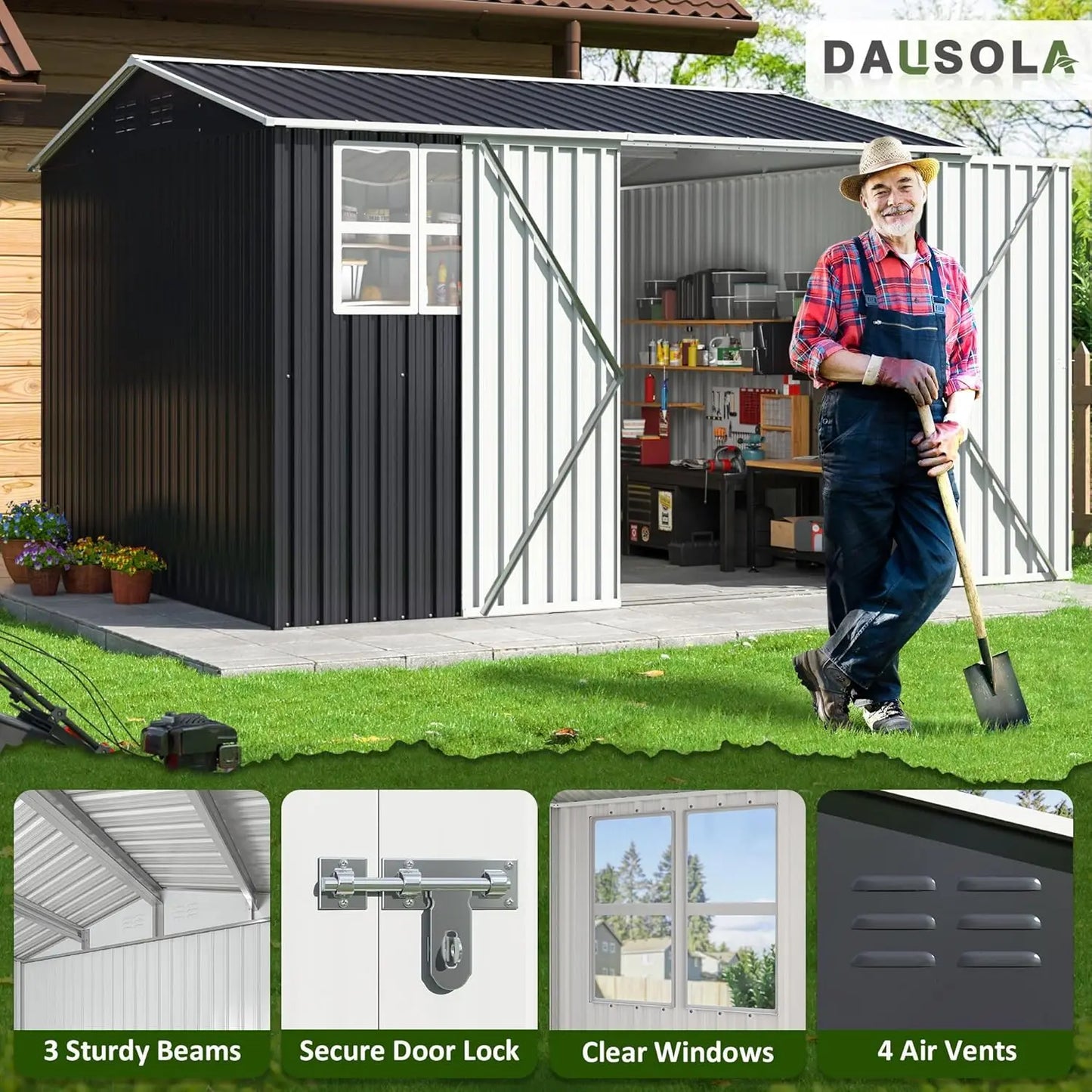 10×10 Outdoor Metal Storage Shed