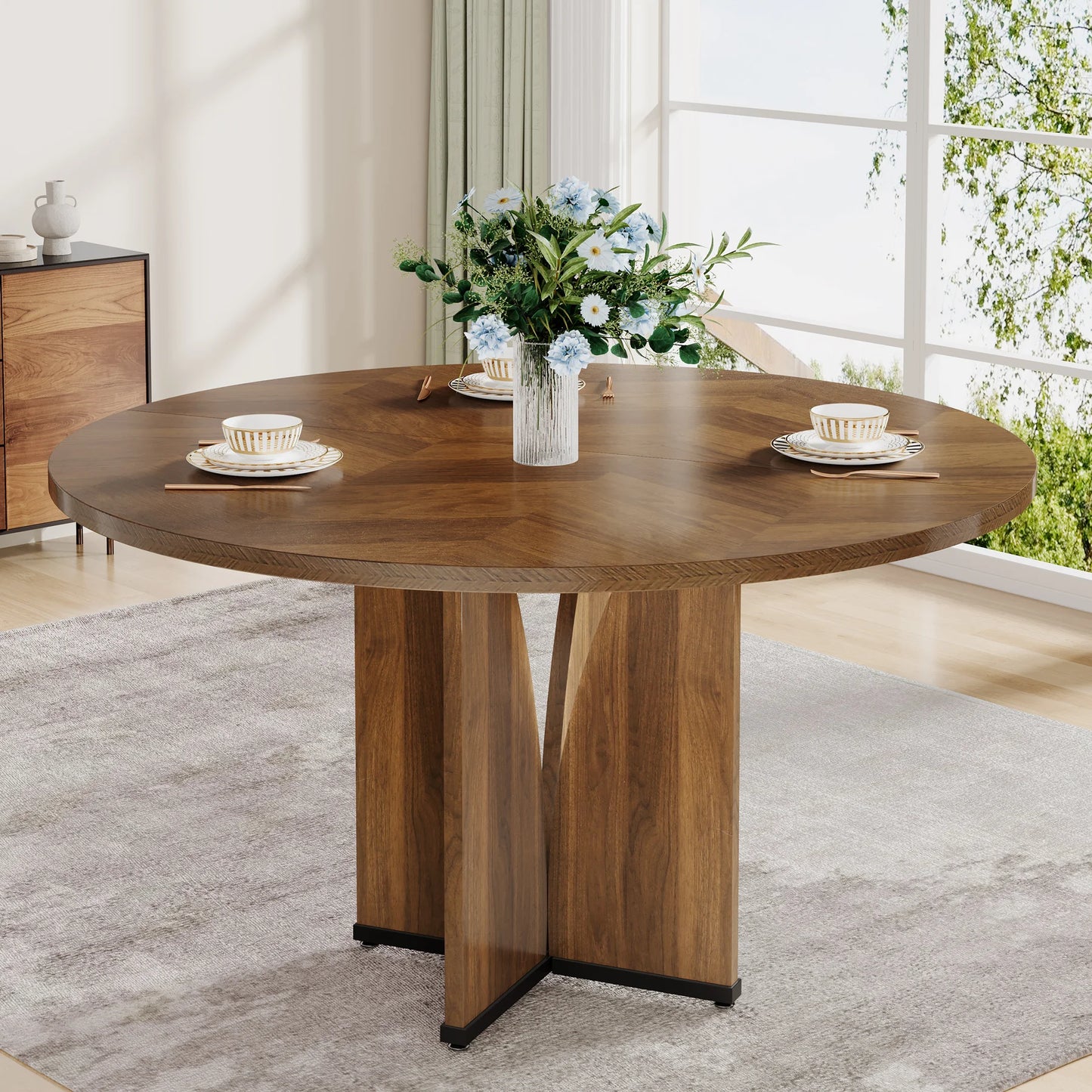 Round Wood Conference Table
