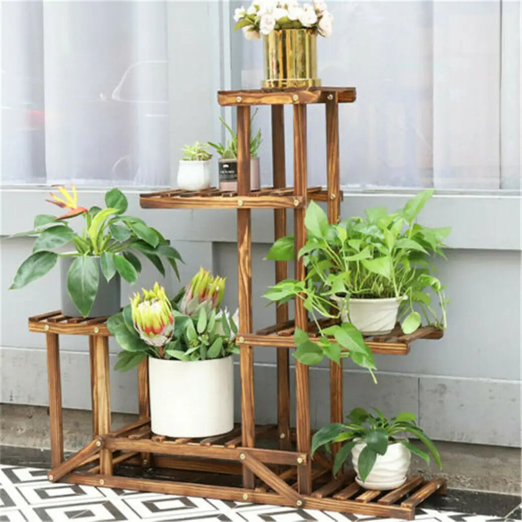 6‑Tier Wooden Plant Stand