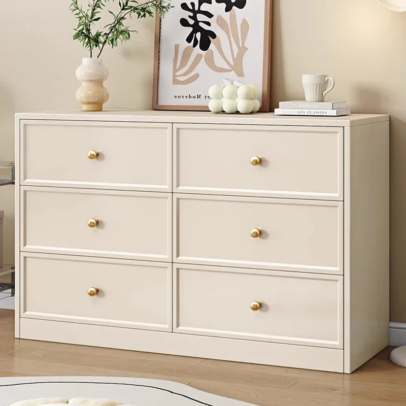 Luxury Cream Dresser Cabinet – Modern Premium Hidden Storage with Vintage Handles