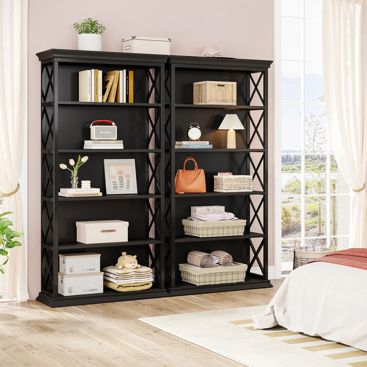 Industrial X-Frame Bookcase