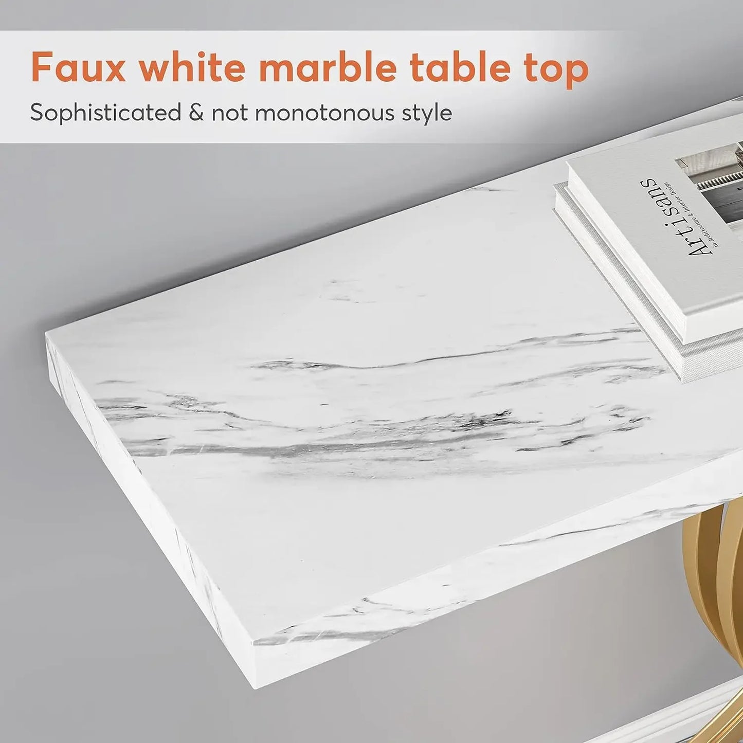 Gold Faux Marble Console