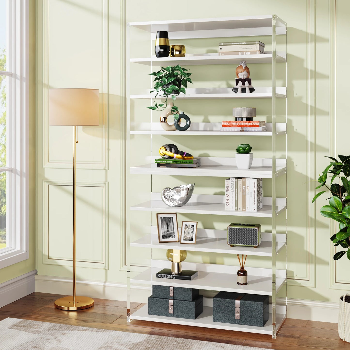 Acrylic 8-Tier Bookshelf