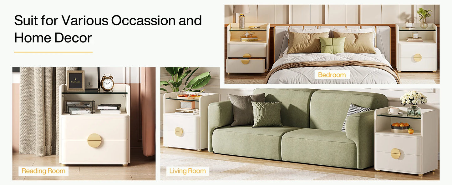 Modern White Nightstand