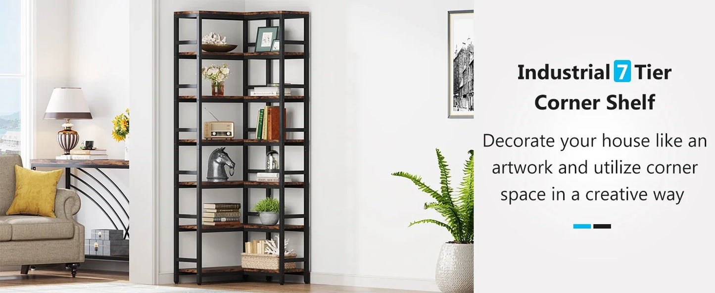 7‑Tier Corner Bookcase