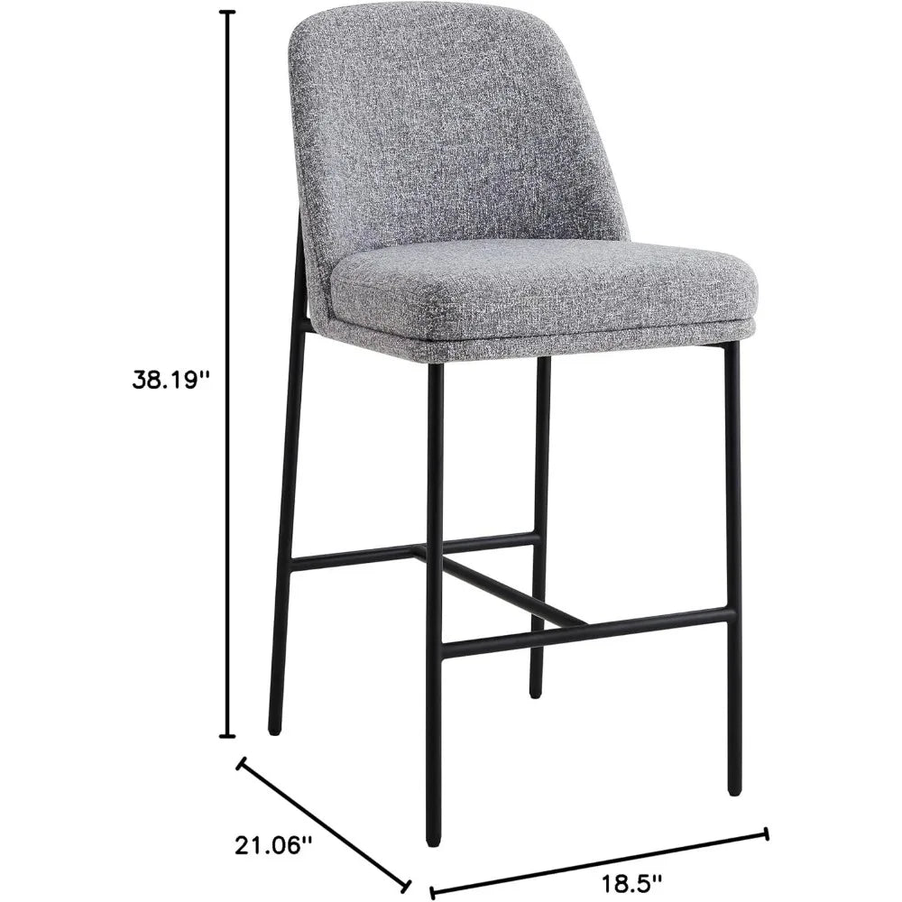 Grey Fabric Bar Stools