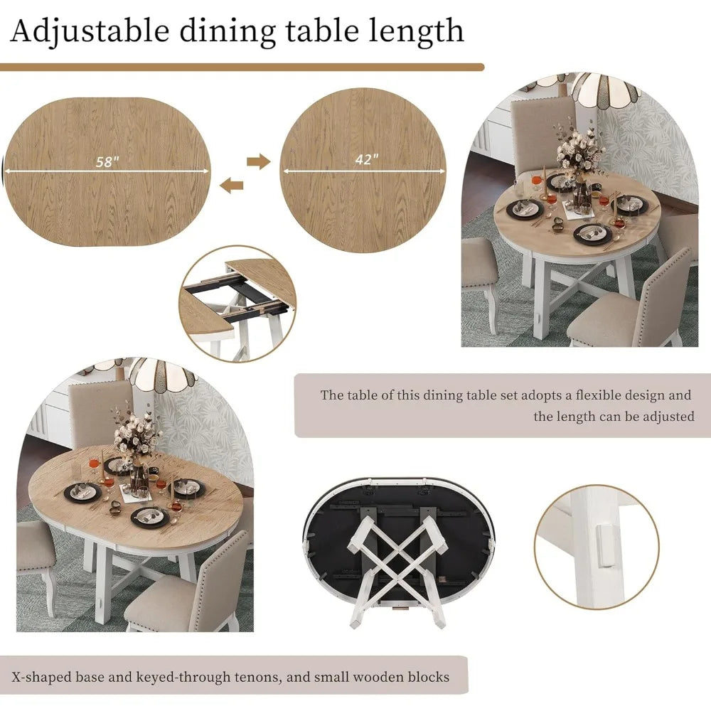 Extendable Round Table Set