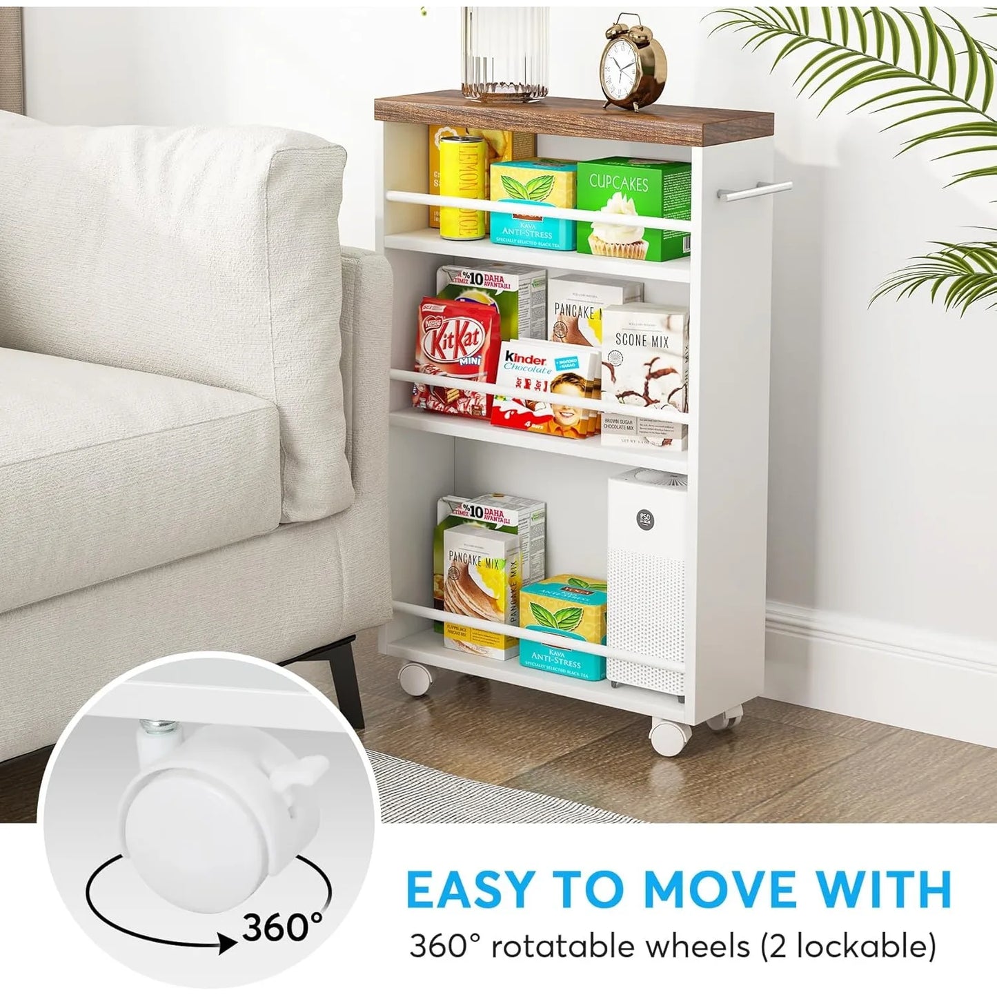 Slim Rolling Utility Cart