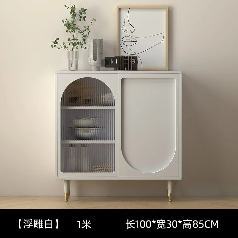 Black Luxury Dresser Cabinet – Minimalist Modern Storage with Hidden Handles and Sleek Drawers