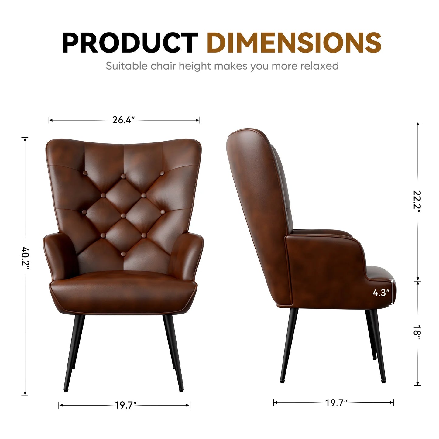 Velvet High Back Armchair