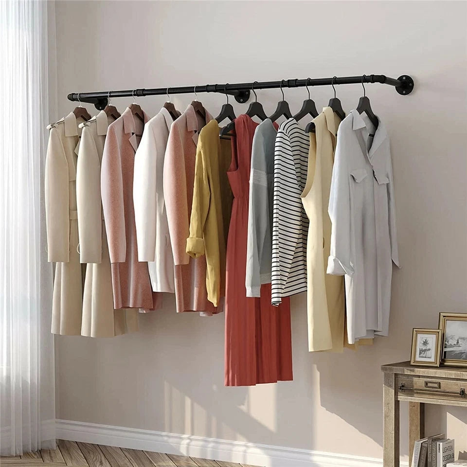 Industrial Wall Clothes Rack