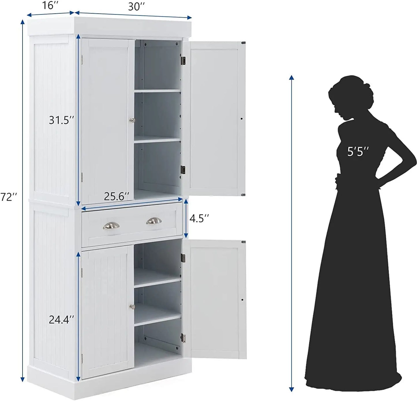 72" Pantry Cabinet Storage