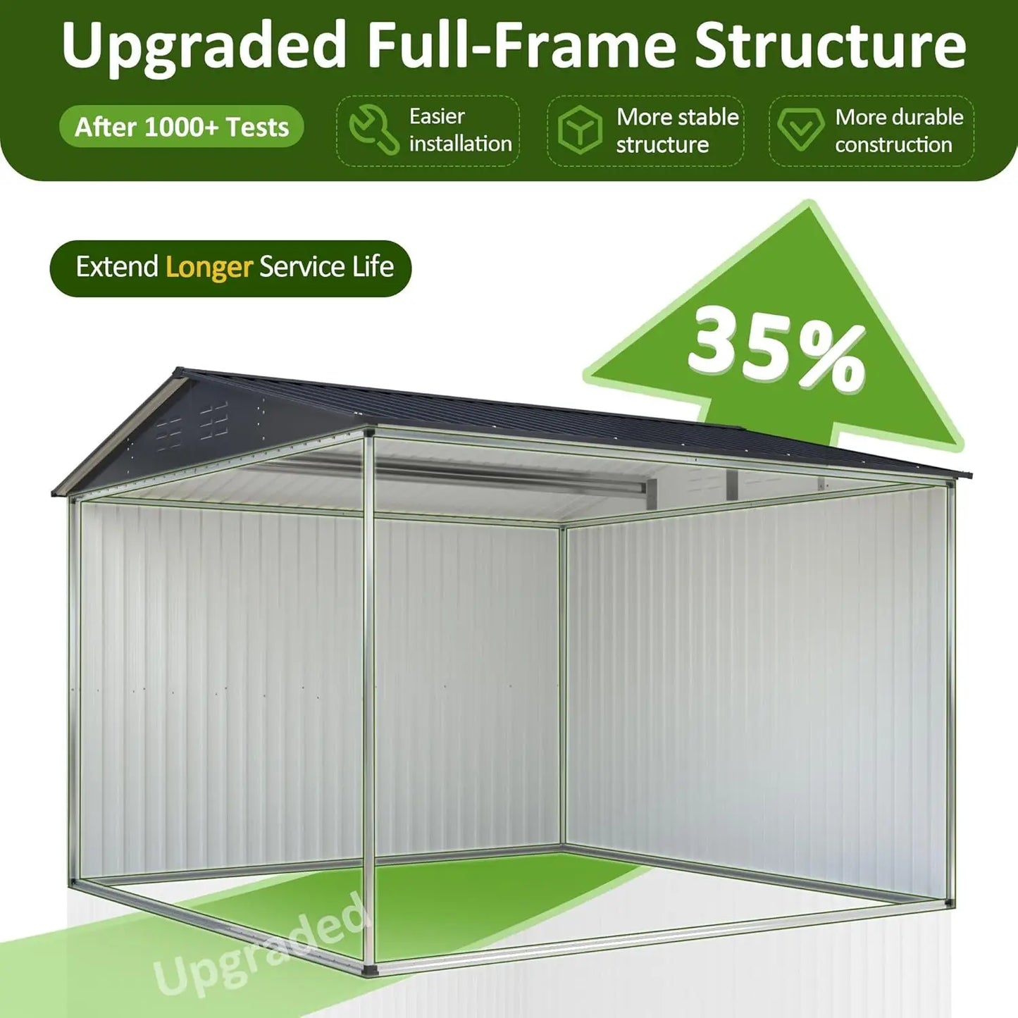 10×10 Outdoor Metal Storage Shed