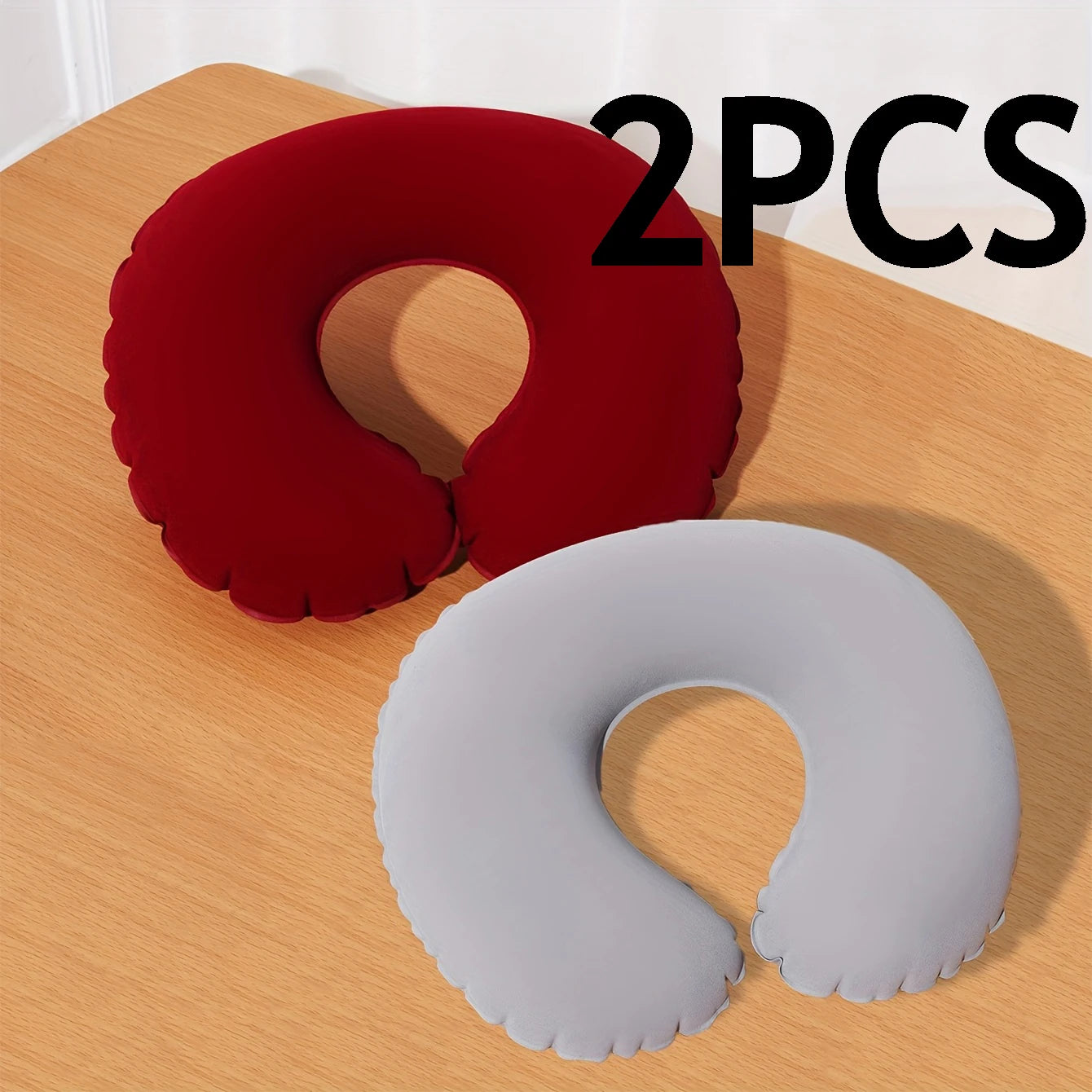 2Pcs inflatable U-shaped pillow