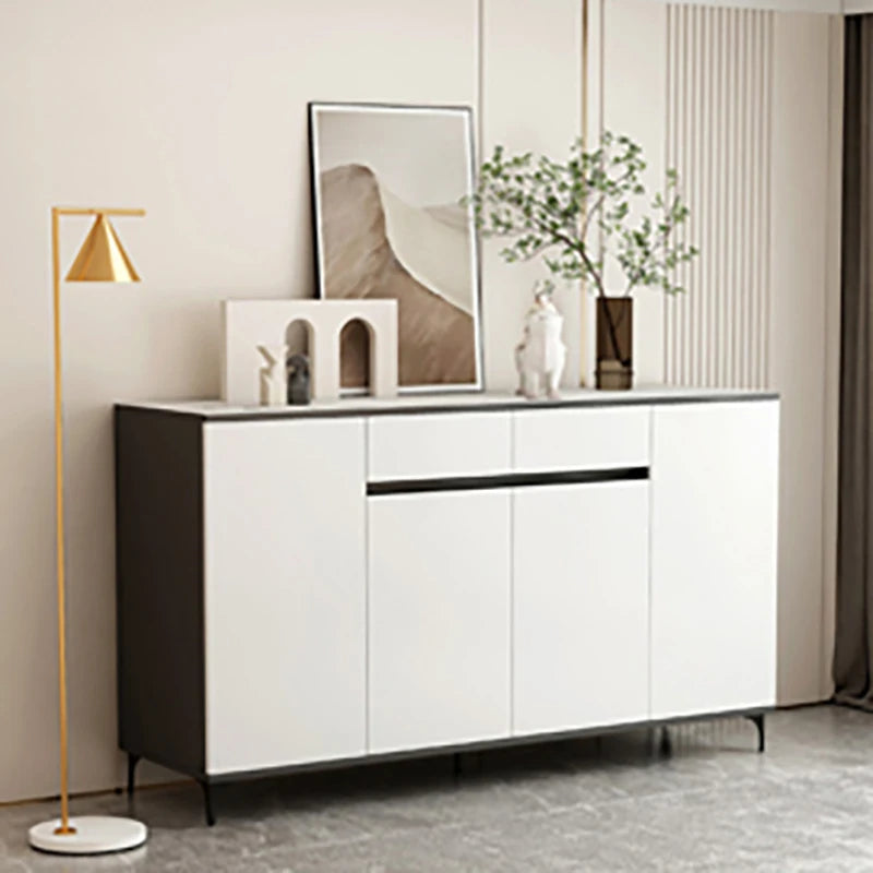 White Minimalist Cabinet – Hidden Drawers and Sleek Storage for Modern Living Spaces