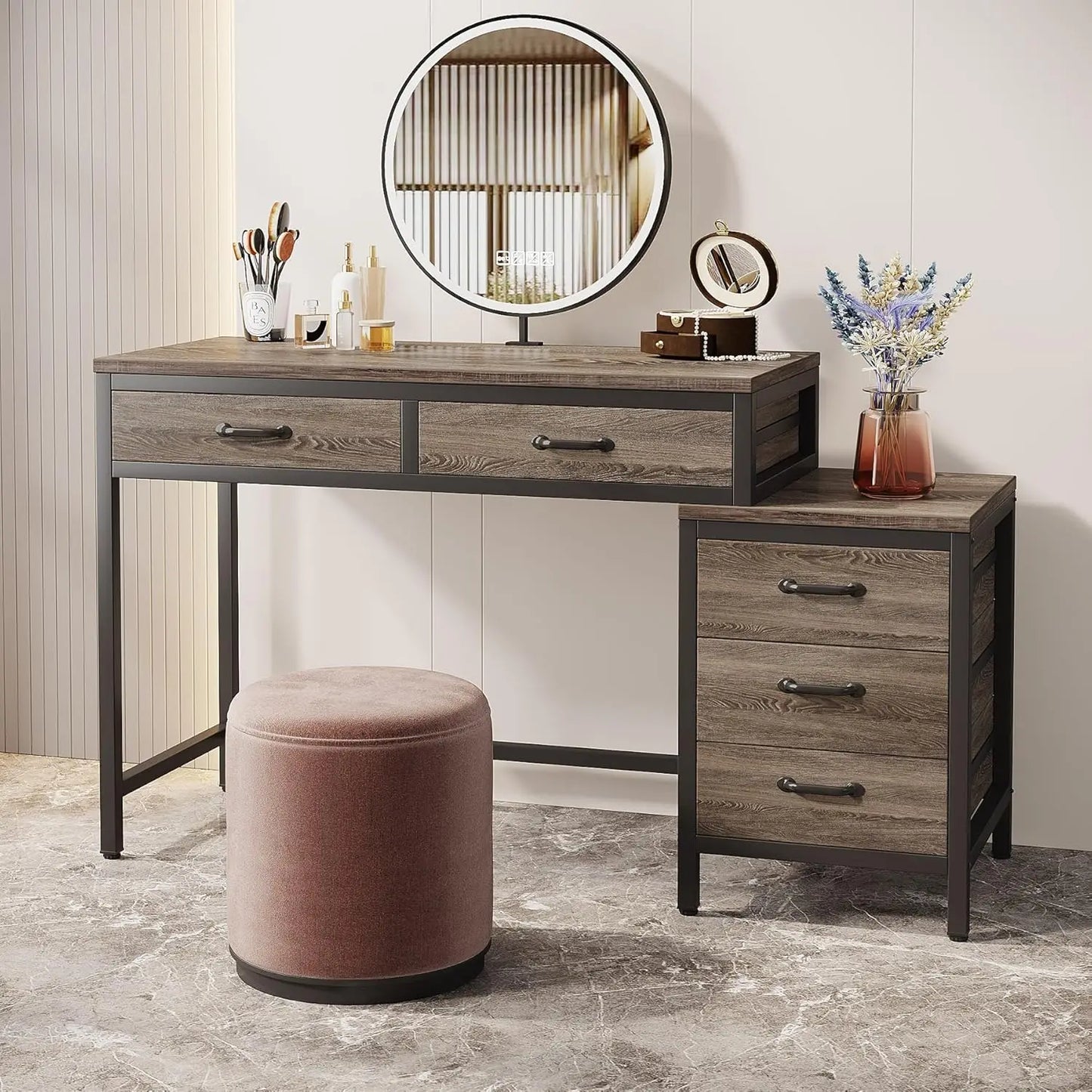5 Drawer Vanity Desk