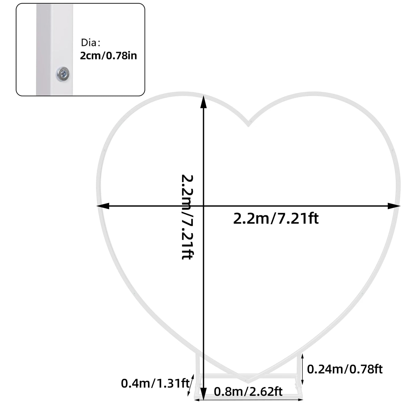 Heart Metal Wedding Arch Frame