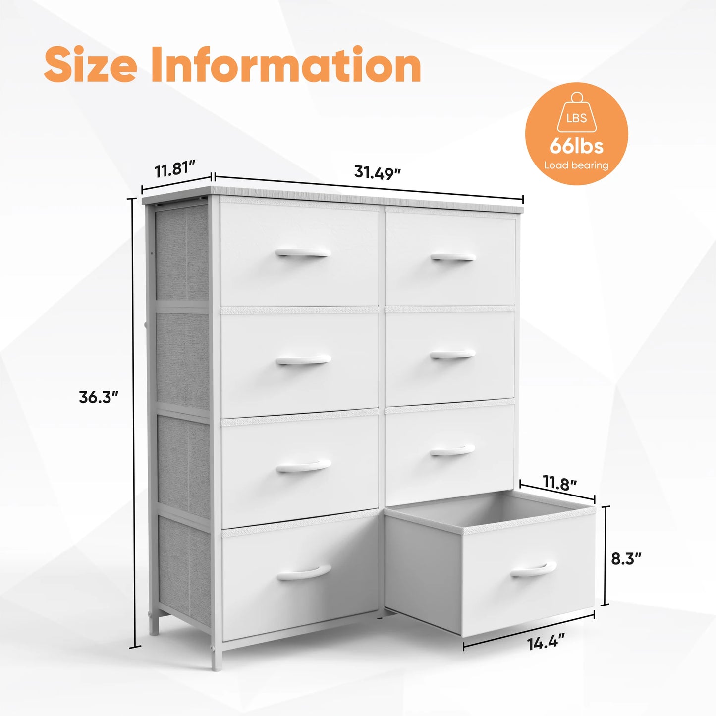 Children's Wardrobe with 8 Fabric Drawers