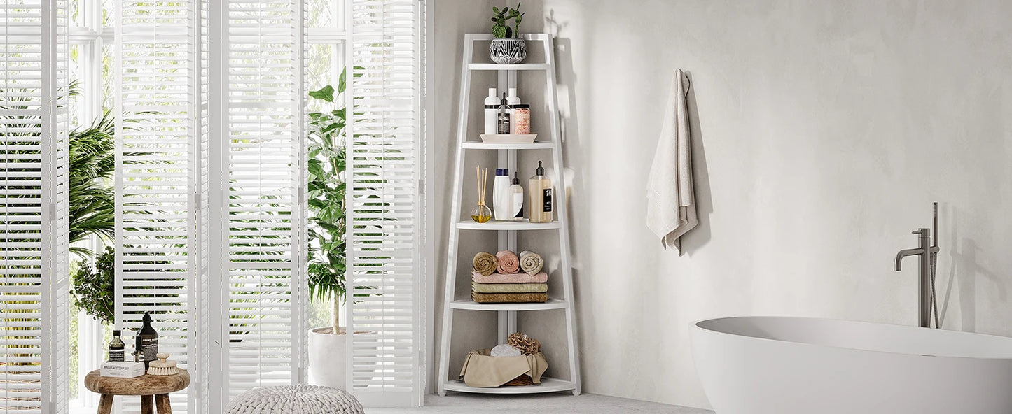 White Corner Bookcase