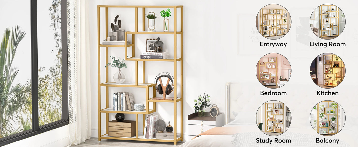 Gold Etagere Bookcase